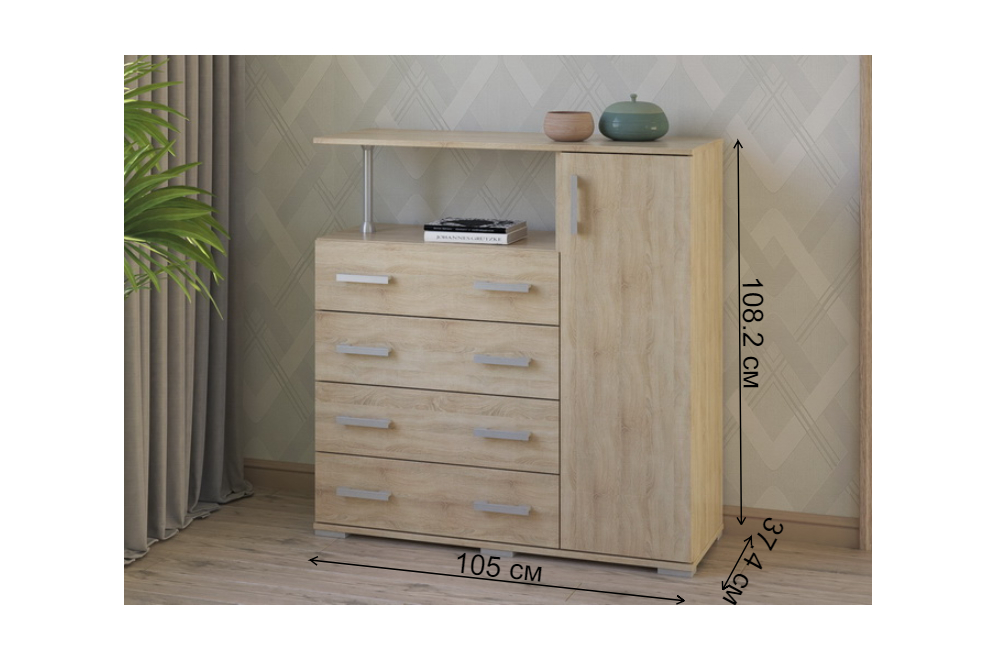 Комод Вента-10 дуб сонома правый