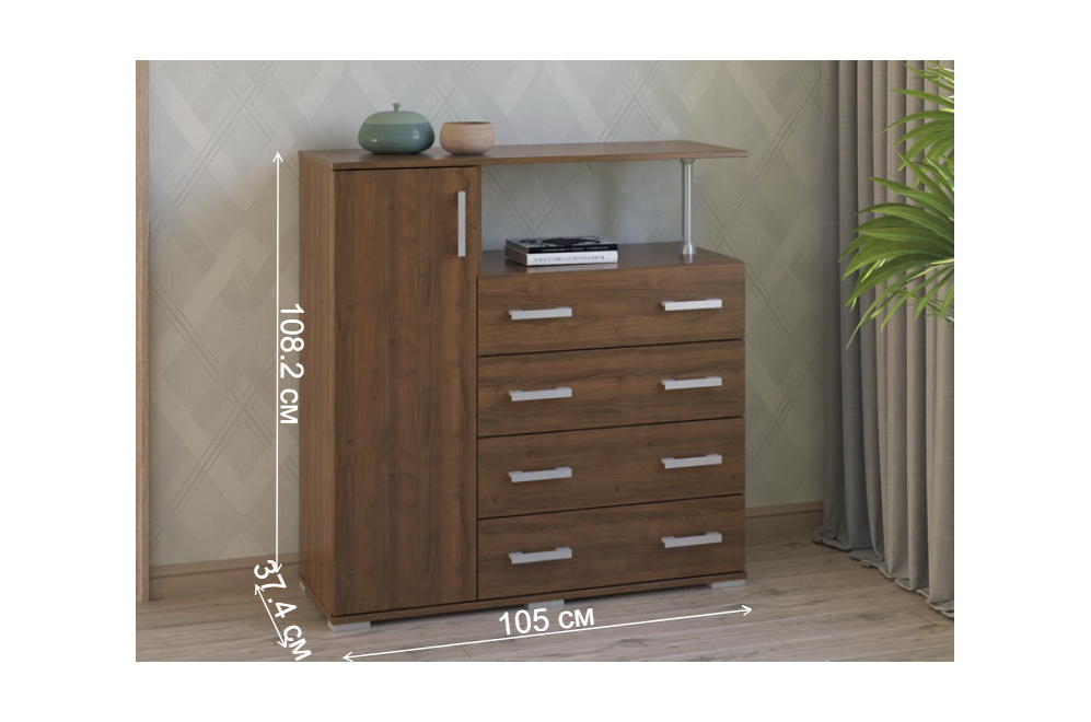 Комод Вента-10 орех левый