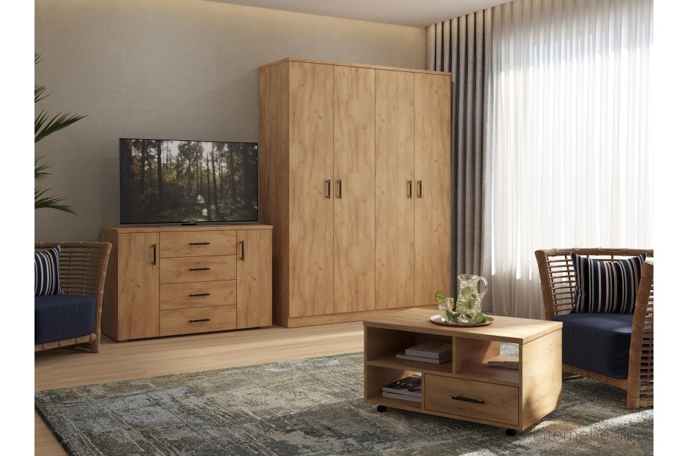 Комод Виктория ВИ-70 дуб крафт золотой