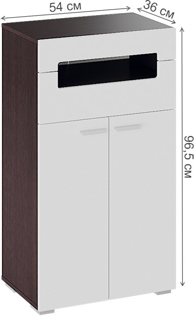 Комод Фьюжн венге линум / белый глянец