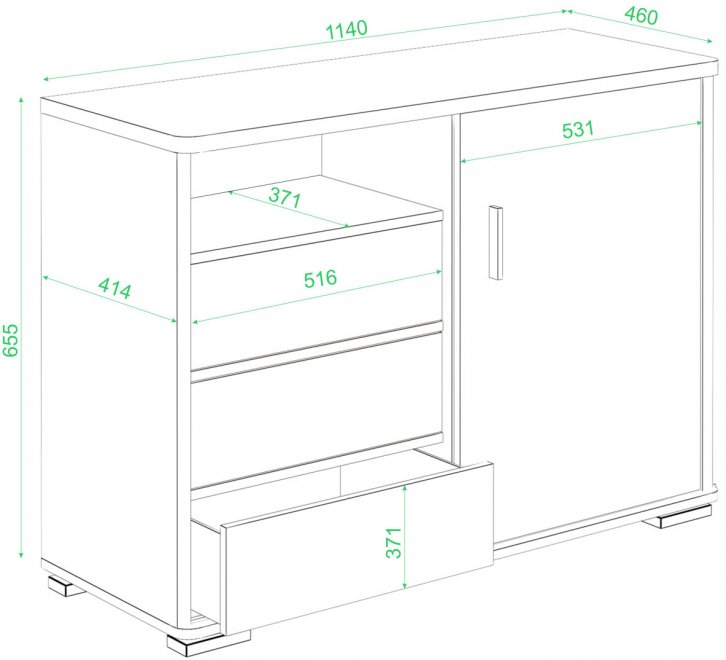 Комод ТБ-45 ВК венге / карамель