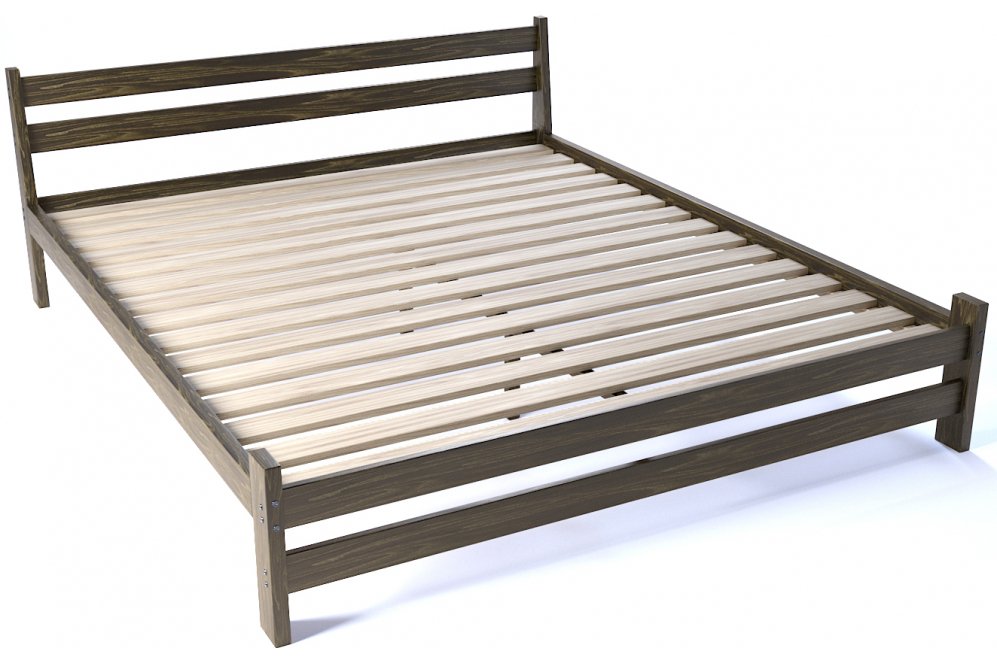 Двуспальная кровать Мишка 180 x 200 см усиленная с основанием венге