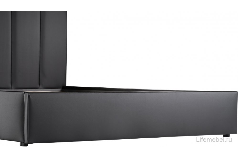 Двуспальная кровать Афродита-3 200х200 экокожа черная