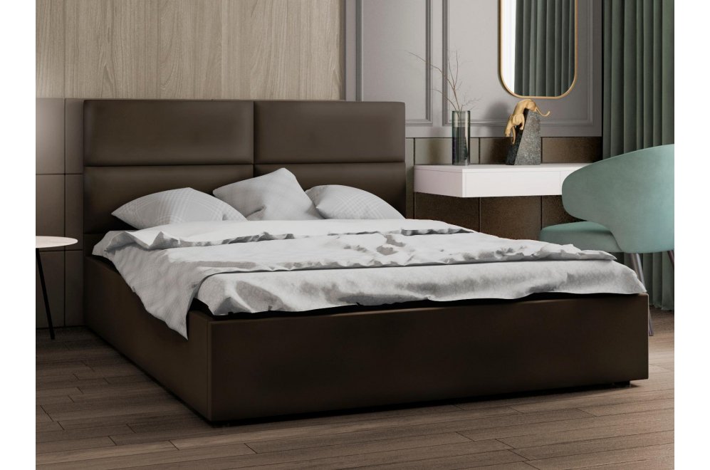 Двуспальная кровать Афродита-4 180х200 с ПМ велюр lecco choco