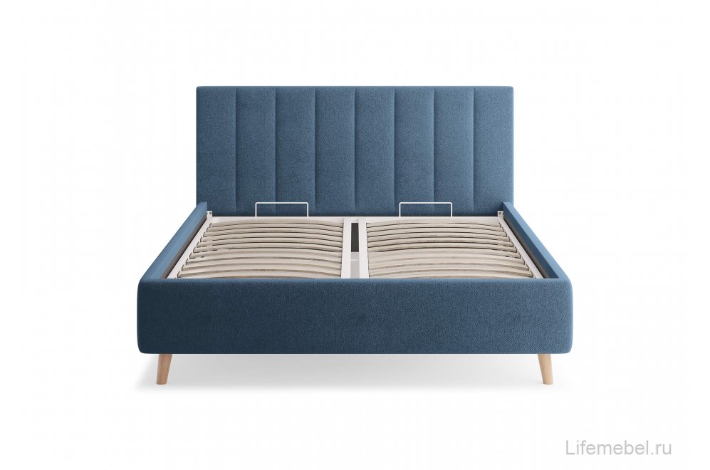 Двуспальная кровать Alma 160x200 с основанием Замша мятный