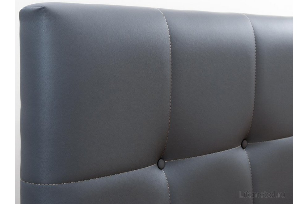 Двуспальная кровать Хлоя 160х200 с ПМ кожзаменитель Пегасо лайт грей