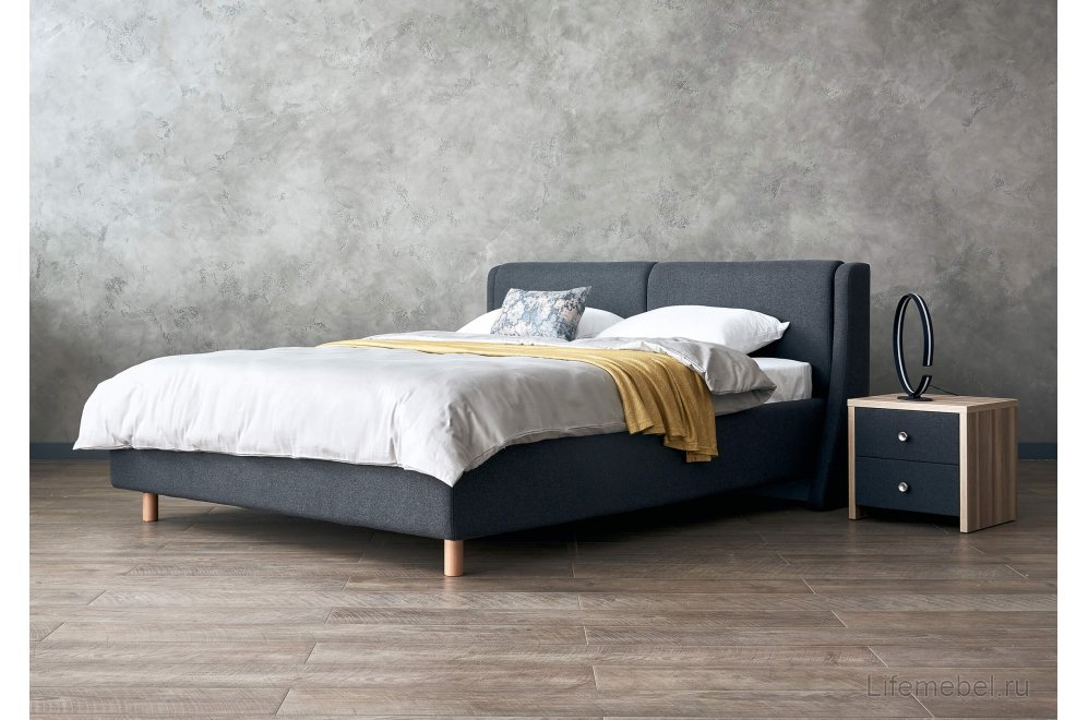 Двуспальная кровать Barcelona 160x200 с основанием ткань тедди розовая