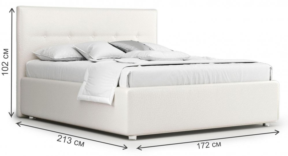 Двуспальная кровать Bianco 180х200 с ПМ экокожа некст 01