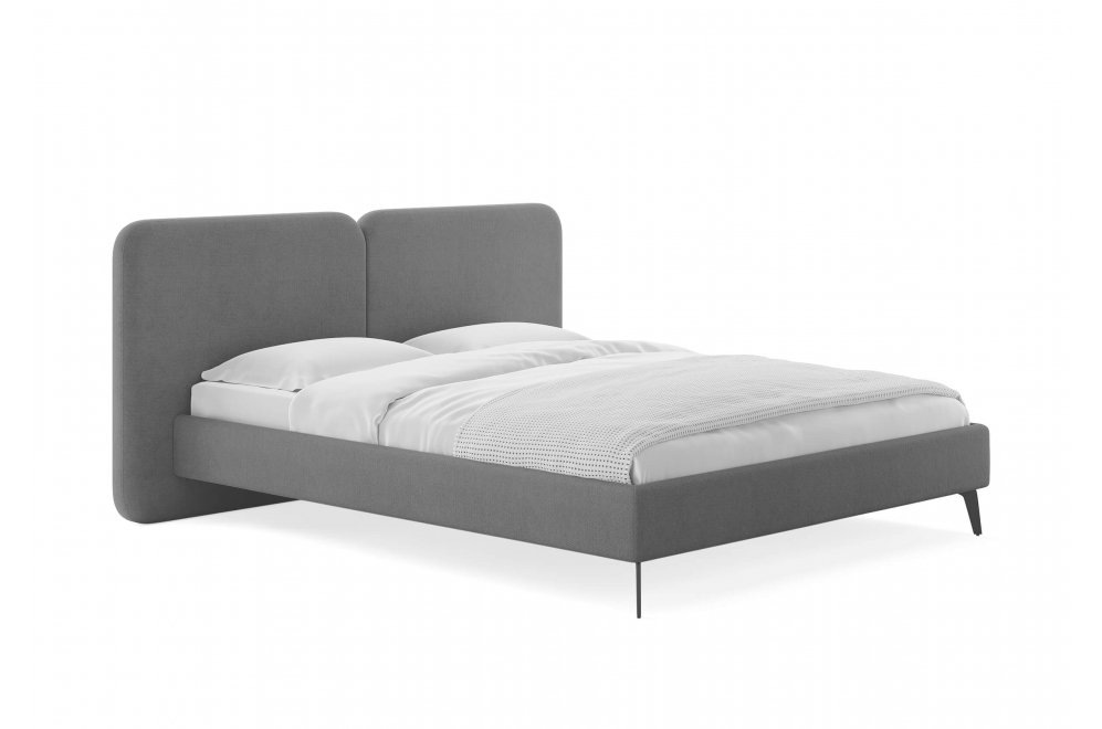 Двуспальная кровать Brooklyn 180x200 с основанием лаунж серый