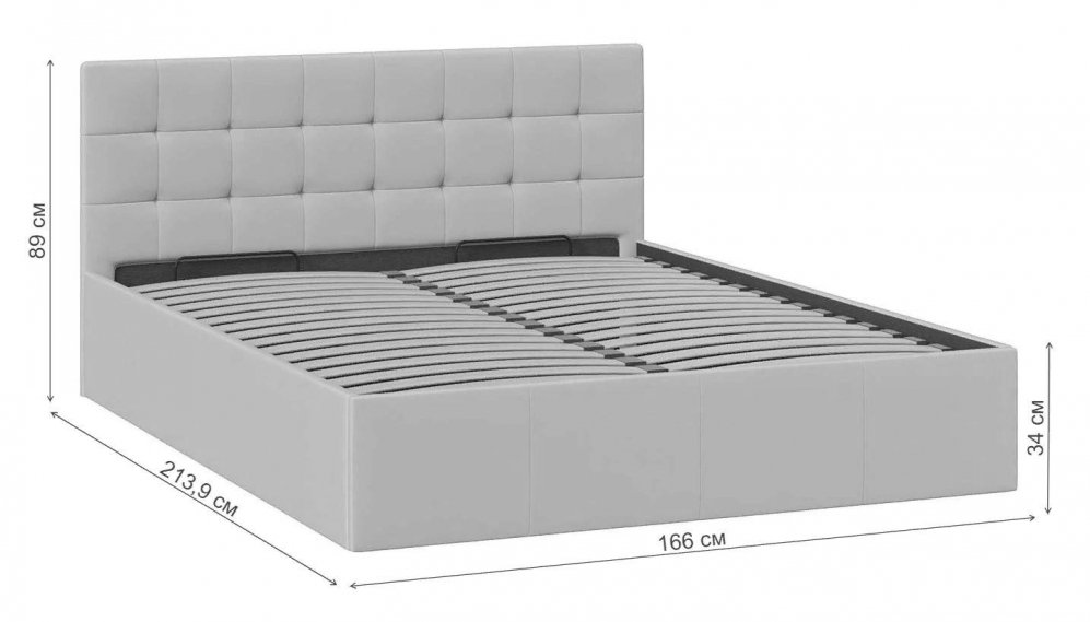 Двуспальная кровать Эмма 160х200 с ПМ велюр confetti smoke