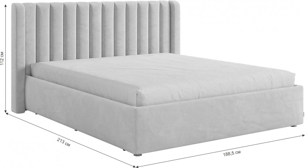 Двуспальная кровать Ева 160х200 латте велюр