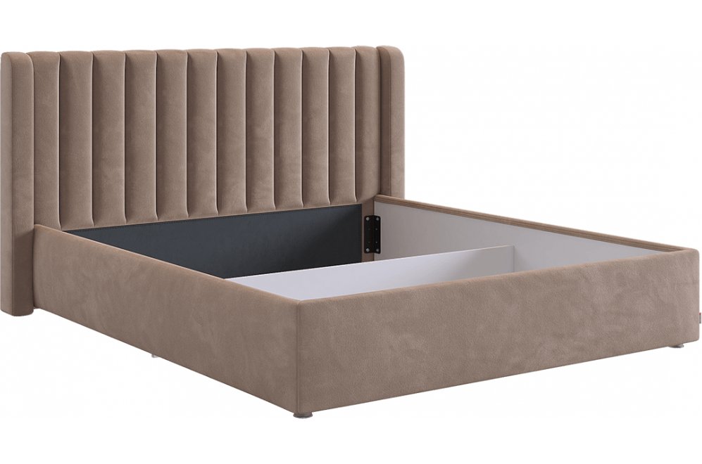 Двуспальная кровать Ева 160х200 латте велюр