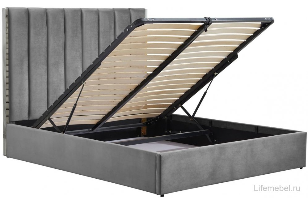 Двуспальная кровать Palazzo 160x200 серая