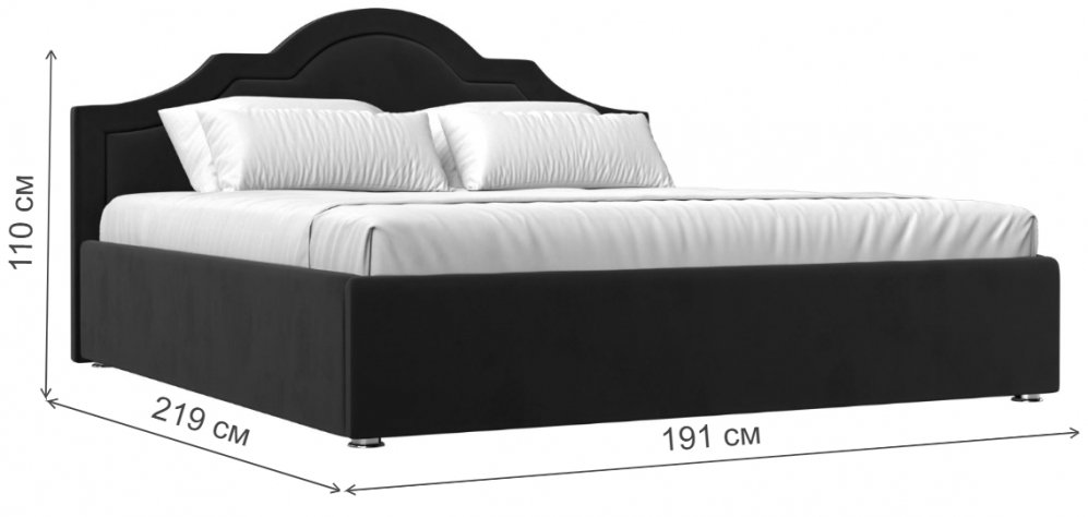 Двуспальная кровать Афина 160х200 с ПМ фиолетовый велюр