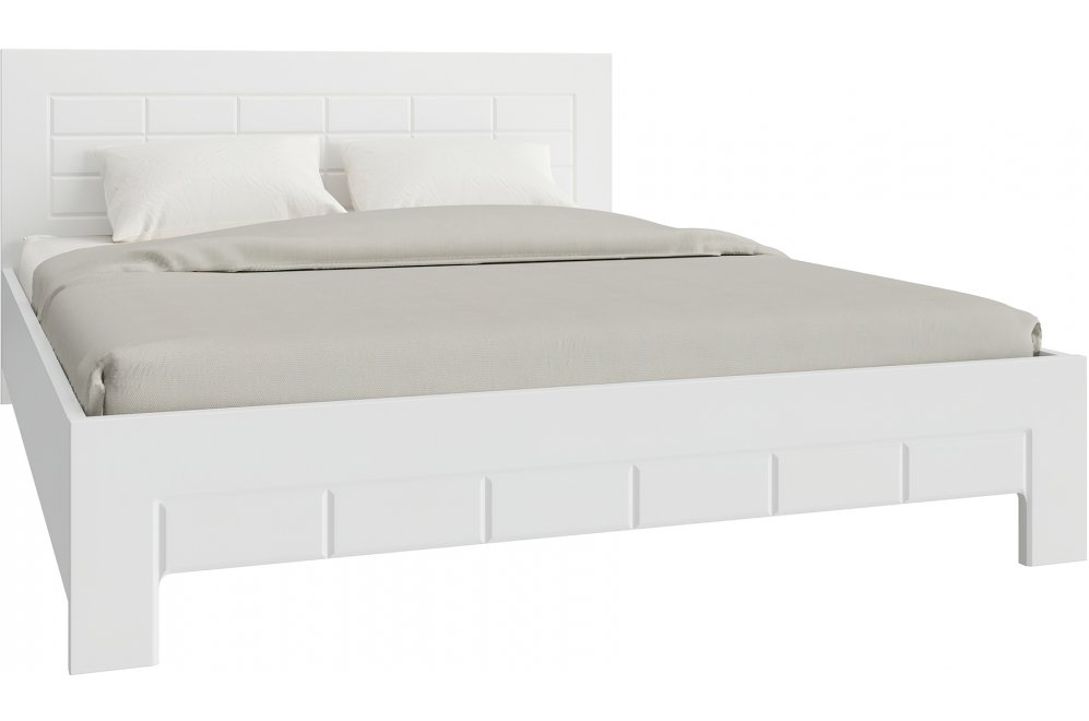 Двуспальная кровать Изабель ИЗ-712K 160х200 белое дерево