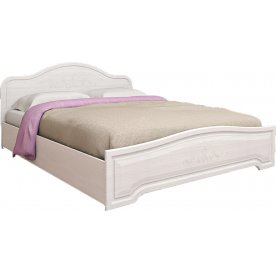 Двуспальная кровать с низким изножьем Кэт-6 160х200 настил бодега / сандал белый