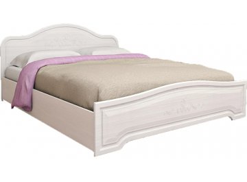 Двуспальная кровать с низким изножьем Кэт-6 160х200 настил бодега / сандал белый