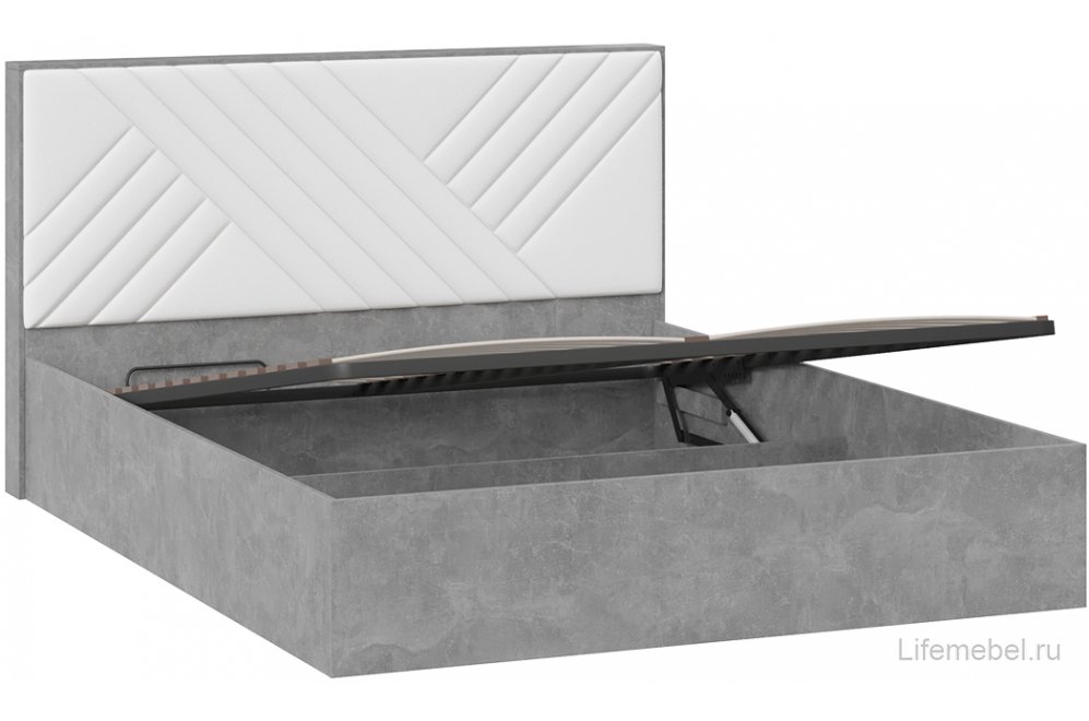 Двуспальная кровать Хилтон Тип 1 160х200 с ПМ ателье светлый / белый универсальная