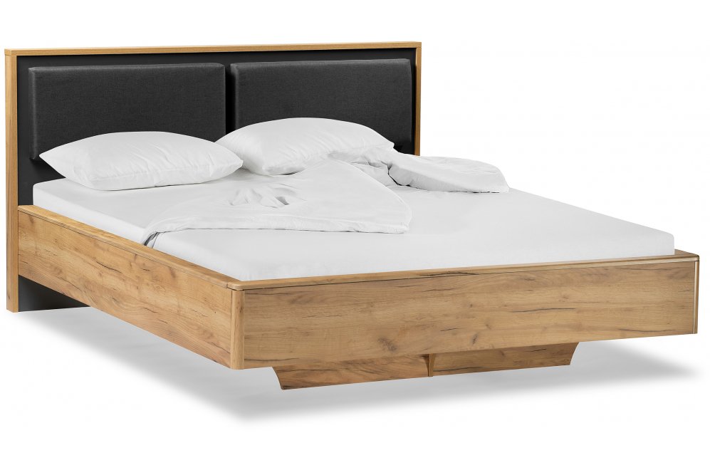 Двуспальная кровать Клауд 160х200 парящая дуб крафт золотой / антрацит