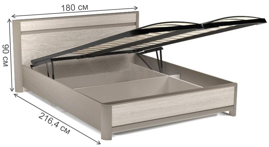 Двуспальная кровать Лацио 160х200 с ПМ серый камень