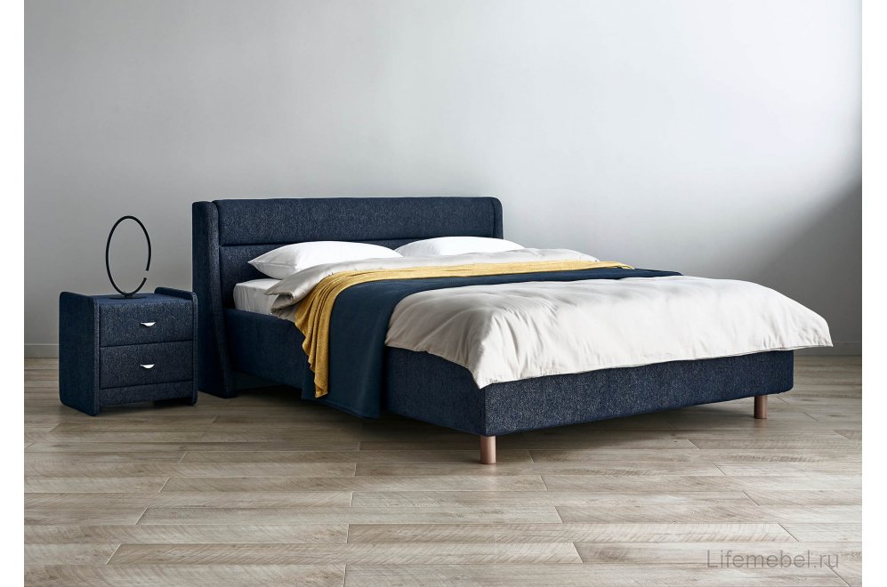 Двуспальная кровать Madrid 180x200 с основанием замша бежевый