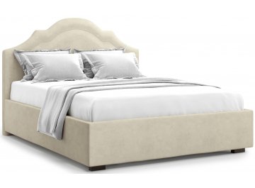 Полутораспальная кровать Madzore 140 бежевый велюр (velutto 17)