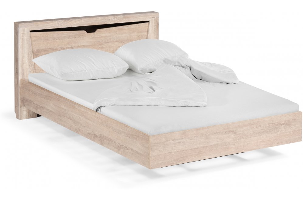 Двуспальная кровать Магантия 160х200 с ПМ парящая дуб баррик