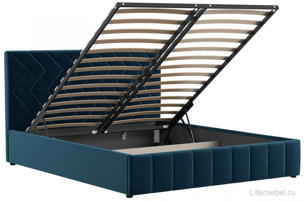 Двуспальная кровать Милана 160х200 с ПМ Лекко океан