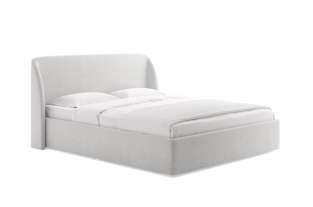 Двуспальная кровать Nicole 160х200 с основанием льняная рогожка