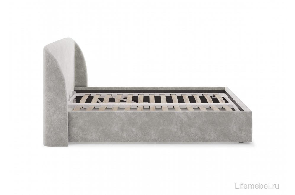 Двуспальная кровать Nicole 180х200 с основанием белый микровелюр