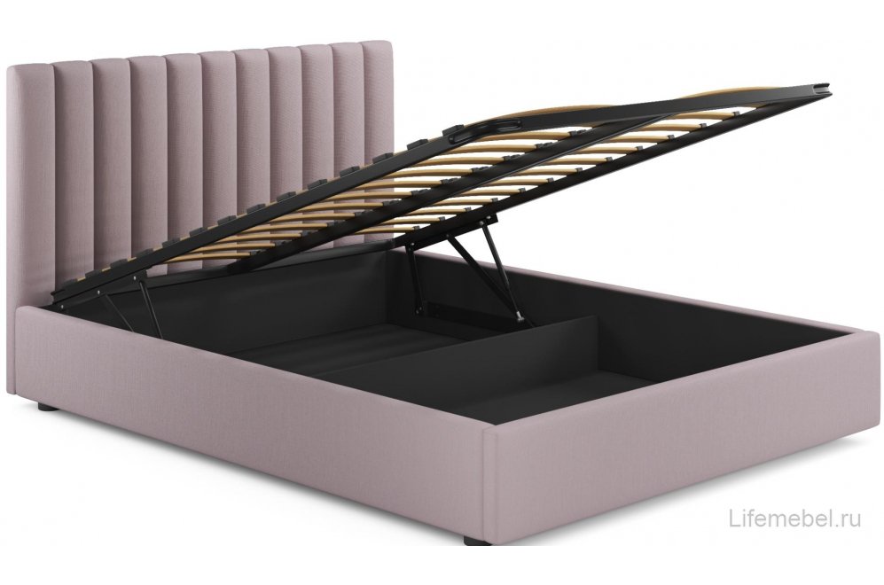 Двуспальная кровать Olivia 160х200 с ПМ лиловый велюр