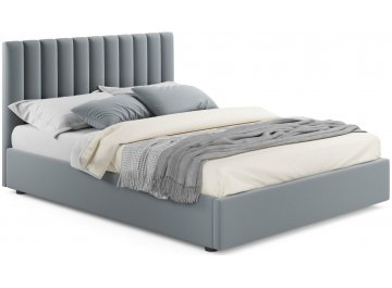 Двуспальная кровать Olivia 160х200 с ПМ серый велюр