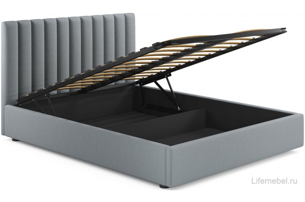 Двуспальная кровать Olivia 160х200 с ПМ серый велюр