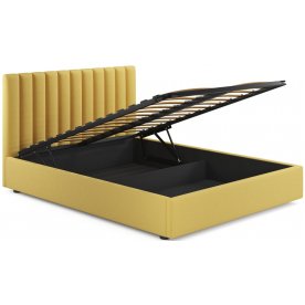 Двуспальная кровать Olivia 160х200 с ПМ желтый велюр