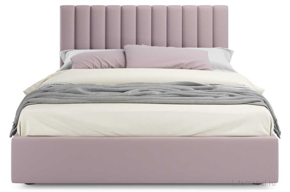 Двуспальная кровать Olivia 180х200 с ПМ лиловый велюр