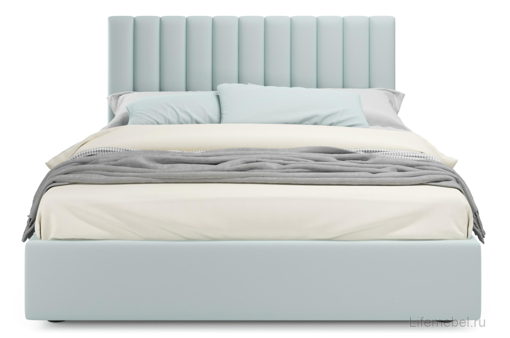 Двуспальная кровать Olivia 180х200 с ПМ велюр мята пастель