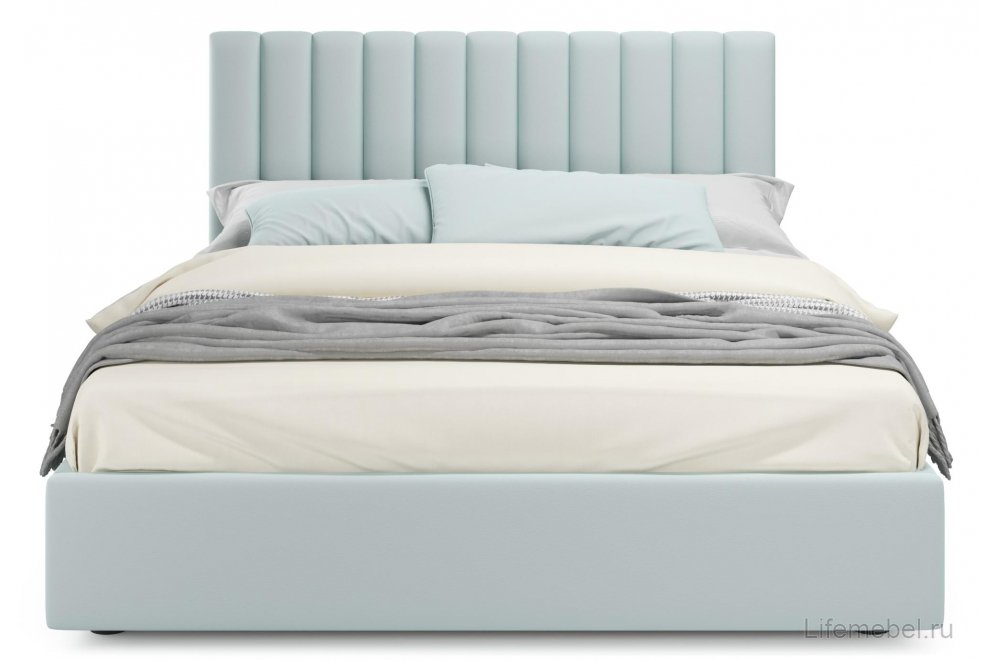Двуспальная кровать Olivia 180х200 с ПМ велюр мята пастель