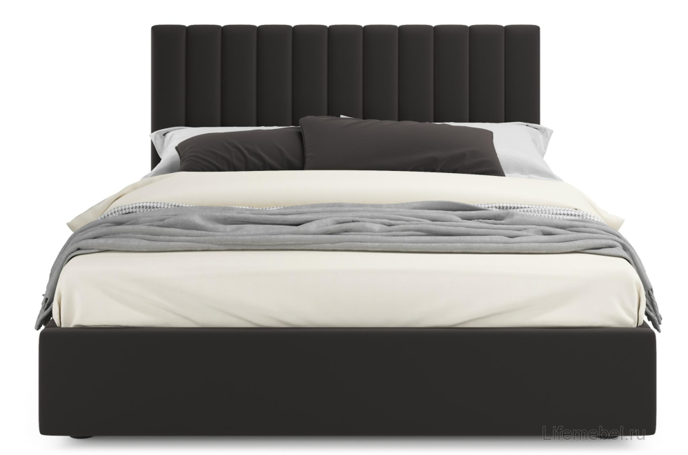 Двуспальная кровать Olivia 180х200 с ПМ велюр шоколад