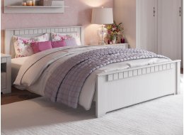 Двуспальная кровать Прованс 180х200 см бодега белая / патина премиум