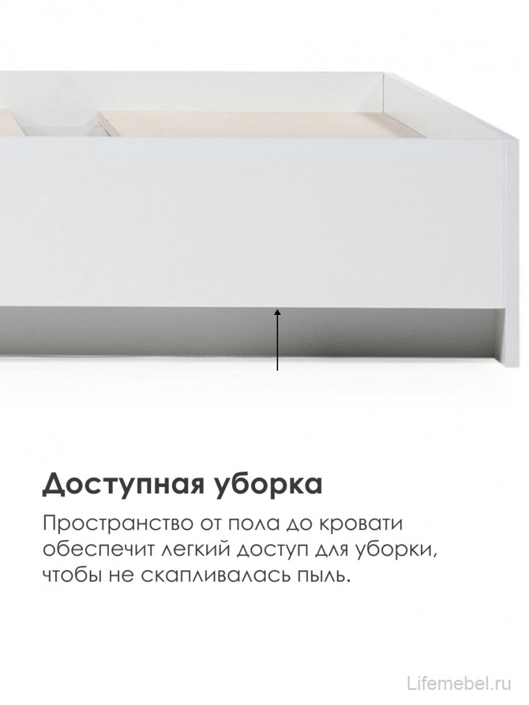 Двуспальная кровать Адайн 160х200 белое дерево / белое дерево