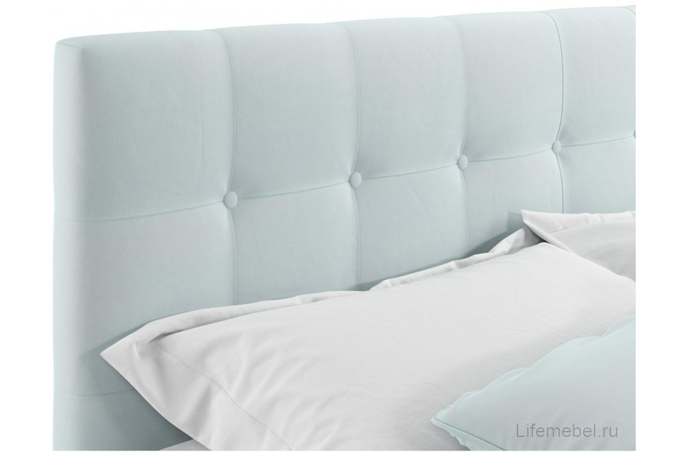Двуспальная кровать Selesta 160х200 с ПМ велюр мята пастель