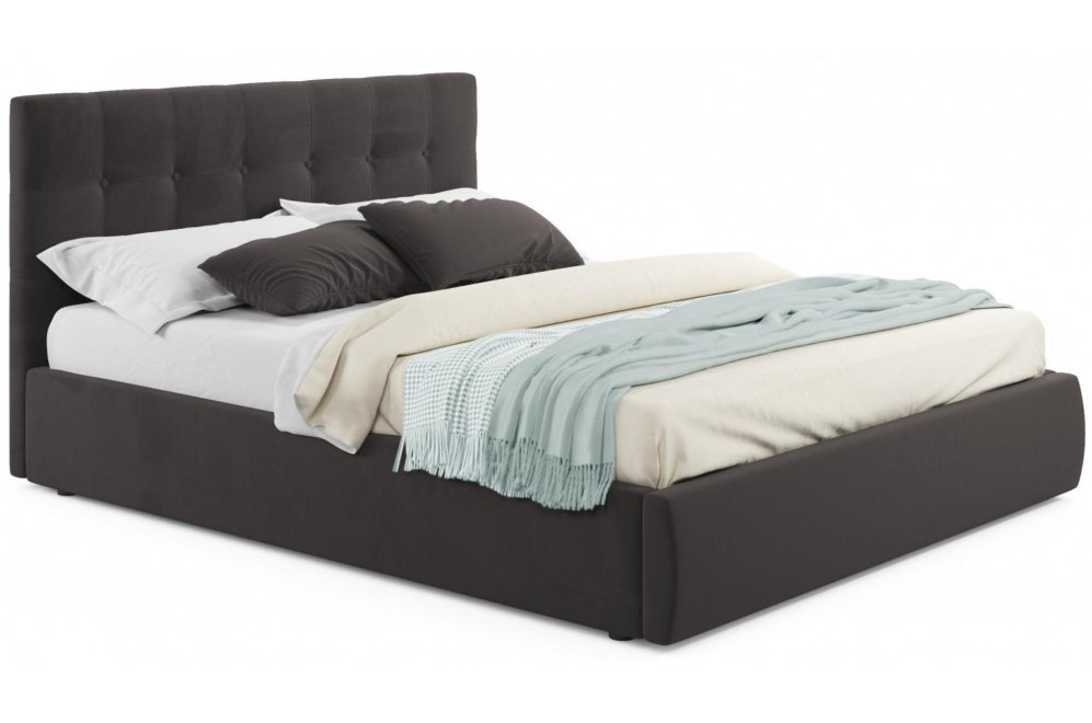 Двуспальная кровать Selesta 160х200 с ПМ велюр шоколад