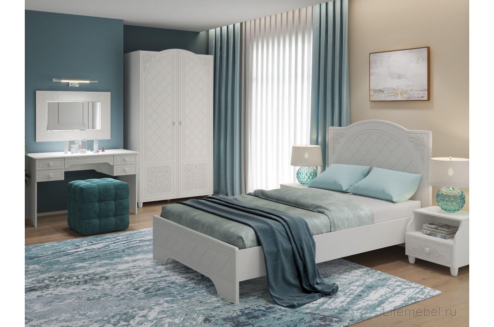 Двуспальная кровать Соня Премиум СО-323К 160х200 ясень патина