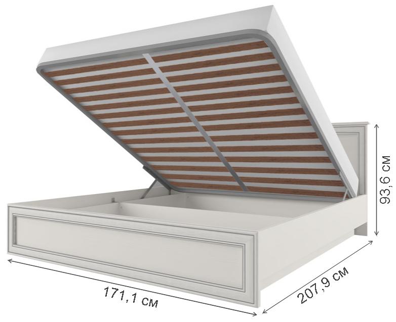 Двуспальная кровать Tiffany 160x200 с ПМ вудлайн кремовый
