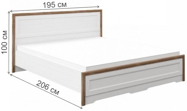 Двуспальная кровать Тиволи МН-035-25-180 180х200 белый структурный / дуб стирлинг