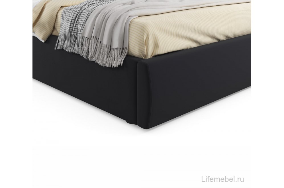 Двуспальная кровать Verona 160х200 с ПМ черный велюр