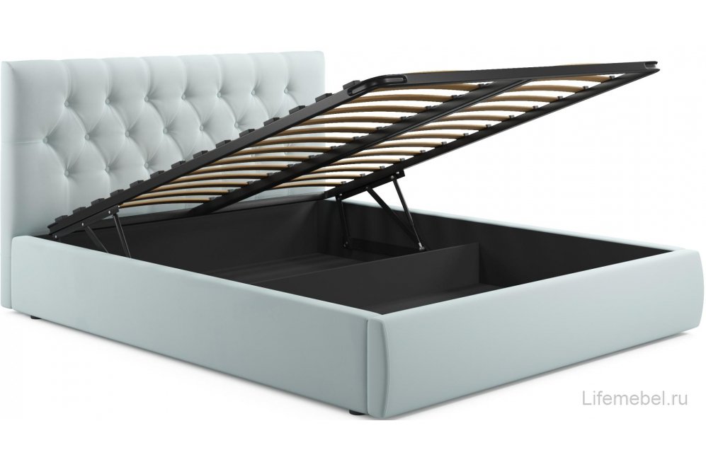 Двуспальная кровать Verona 160х200 с ПМ велюр мята пастель