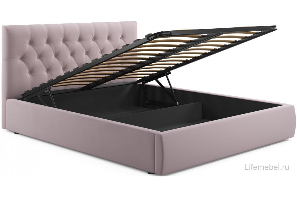 Двуспальная кровать Verona 180х200 с ПМ лиловый велюр