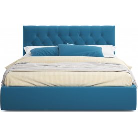 Двуспальная кровать Verona 180х200 с ПМ синий велюр
