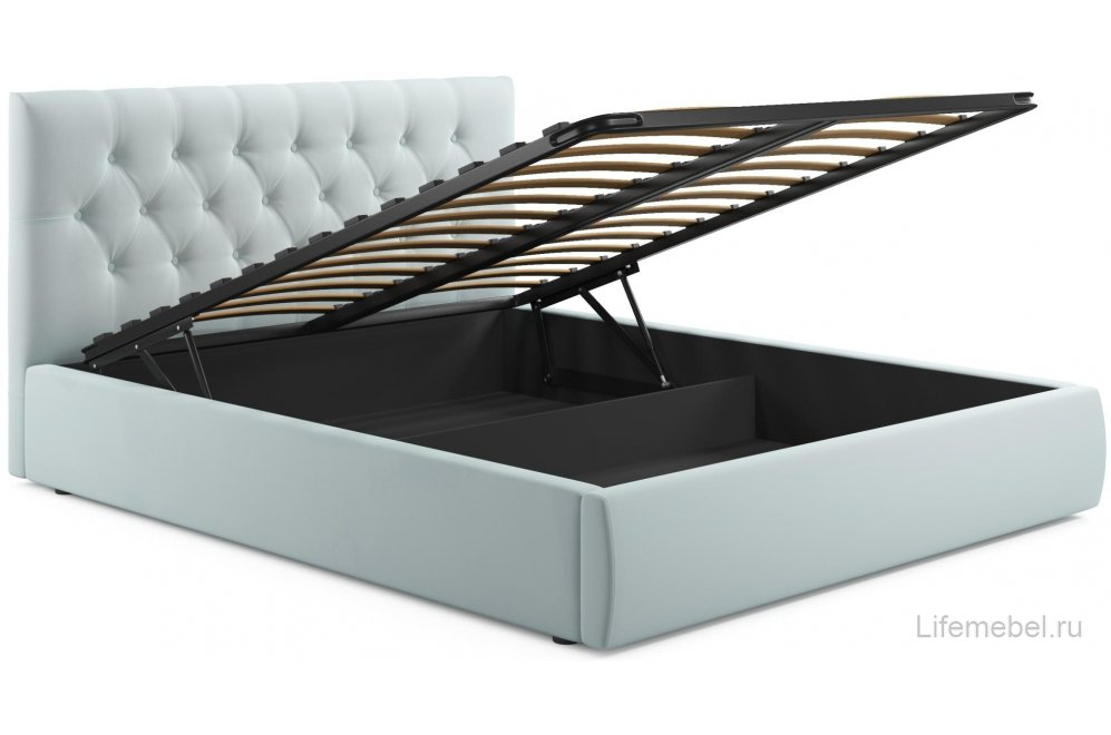 Двуспальная кровать Verona 180х200 с ПМ велюр мята пастель